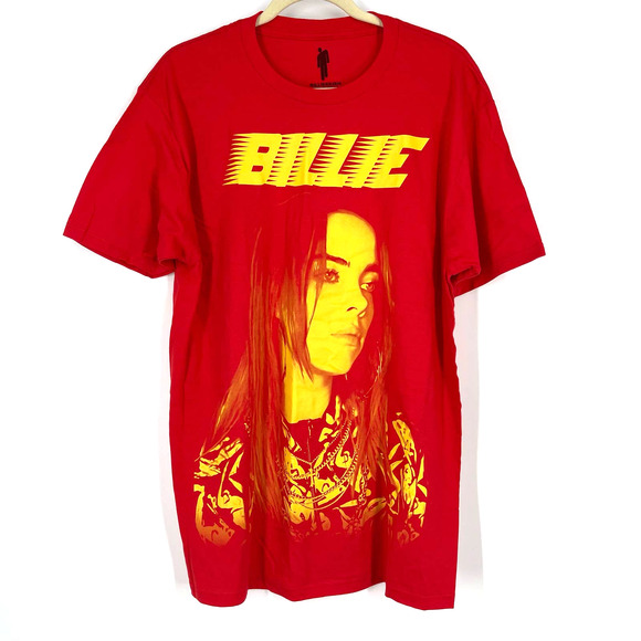 Billie Eilish Official Portrait Tee Racer Red T-Shirt XL NWOT - Picture 5 of 5